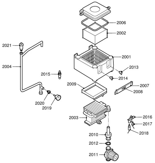 Exploded view Remeha W23 Combi: Binnenwerk