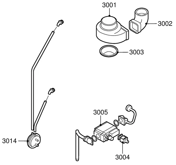 Exploded view Remeha W23 Combi: Gas ventilator