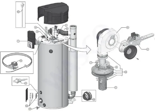 Exploded view A.O. Smith BFC 60 (na 09-2009): Totaaloverzicht