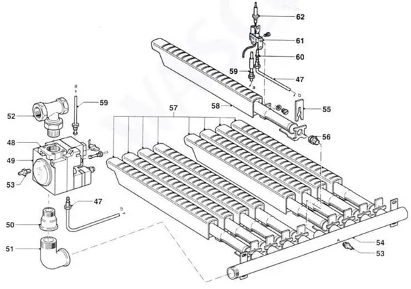 Exploded view A.O. Smith BTE 365 NN: Totaaloverzicht