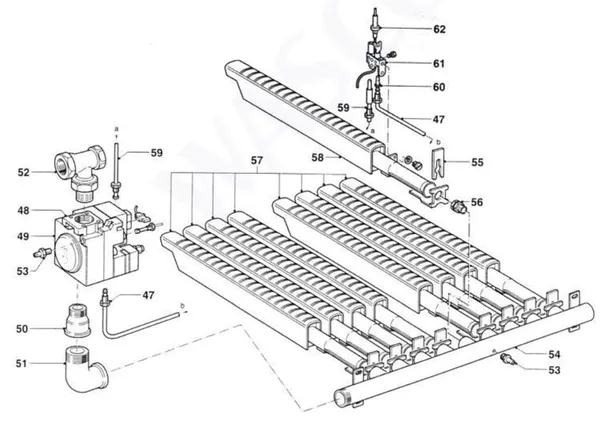 Exploded view A.O. Smith BTR 365: Totaaloverzicht
