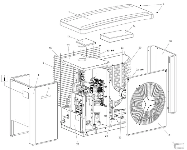 Exploded view Stiebel Eltron WPL 07-09-17 ACS CLASSIC (08/2016): Buitenunit