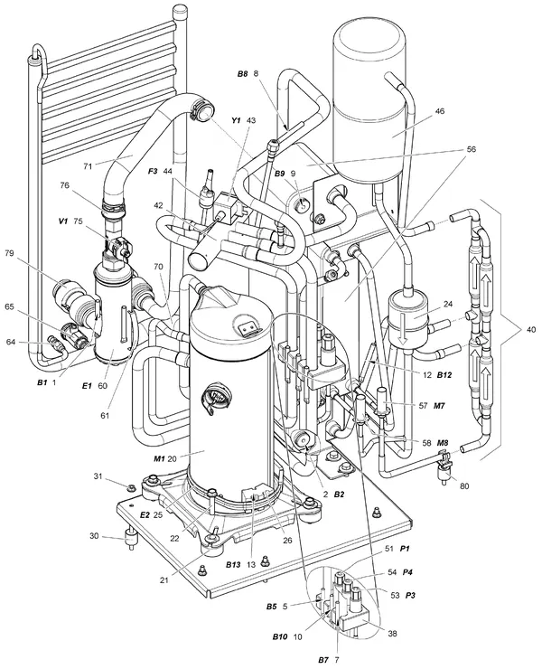 Exploded view Stiebel Eltron WPL 15 ACS-25 AC-20 AC-25 ACS (06/2015): Koeling