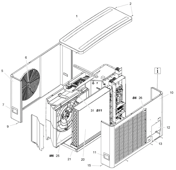 Exploded view Stiebel Eltron WPL 15 ACS-25 AC-20 AC-25 ACS (06/2015): Mantel