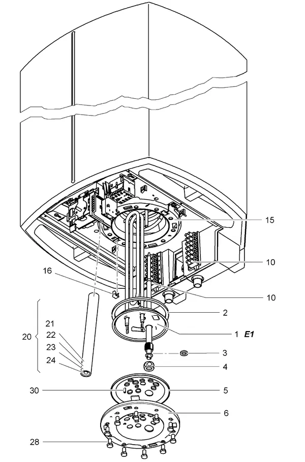 Exploded view Stiebel Eltron LWA 100 (05/2005-05/2016): Houder