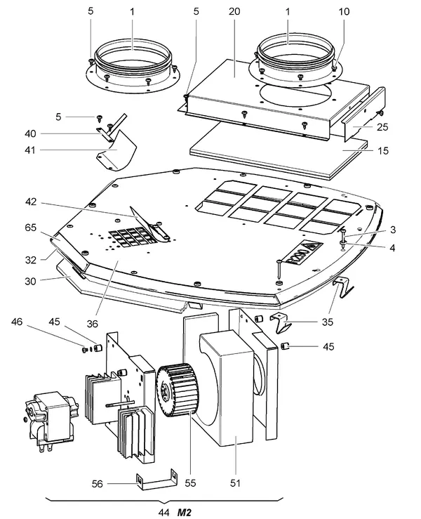 Exploded view Stiebel Eltron LWA 100 (05/2005-05/2016): Luchtvoering