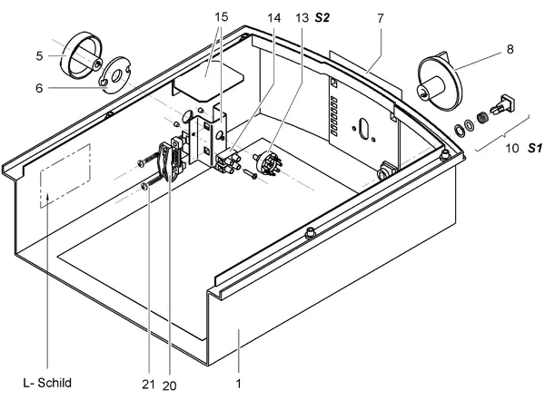 Exploded view Stiebel Eltron LWA 100 (05/2005-05/2016): Schakelpaneeldeksel