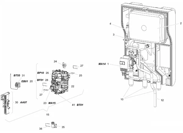 Exploded view Stiebel Eltron HM Trend VM3 (12/2021): Functiedelen