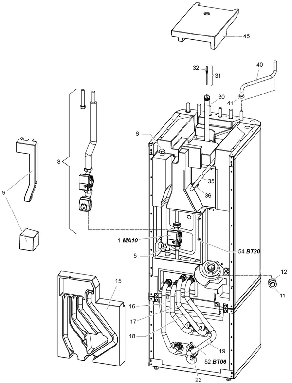Exploded view Stiebel Eltron HSBC 200 L (09/2017): Functiedelen