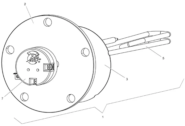 Exploded view Stiebel Eltron HSBC 300 COOL (08/2018 - 12/2021): Verwarmingselement