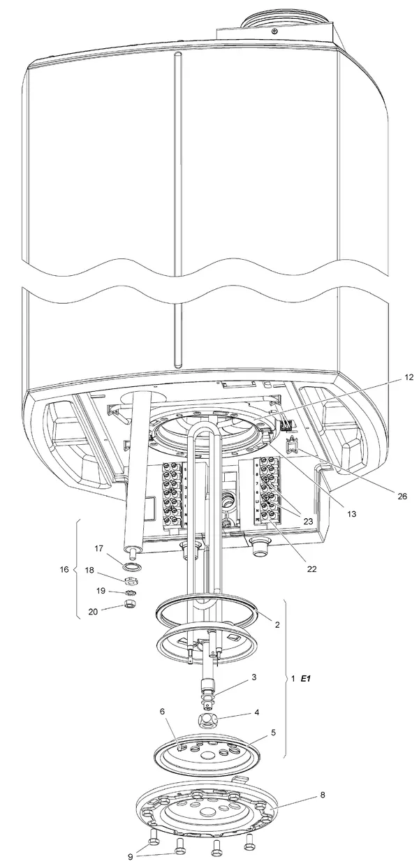 Exploded view Stiebel Eltron LWA 100 (06/2016): Houder