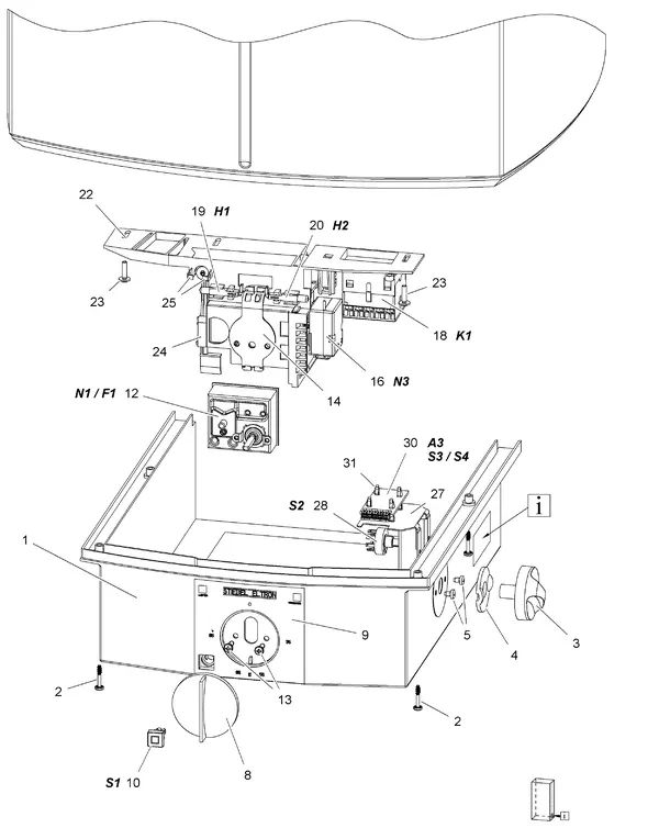 Exploded view Stiebel Eltron LWA 100 (06/2016): Schakelruimte