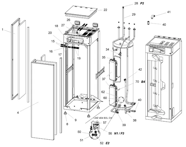 Exploded view Stiebel Eltron LWZ 404 SOL (05/2015-01/2018): Boiler