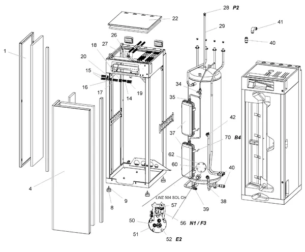 Exploded view Stiebel Eltron LWZ 504 (04/2014): Boiler