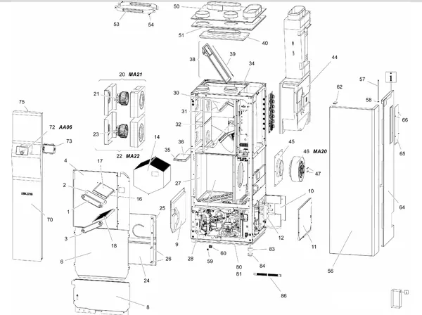Exploded view Stiebel Eltron LWZ 5 CS Premium (05/2019): Functiedelen