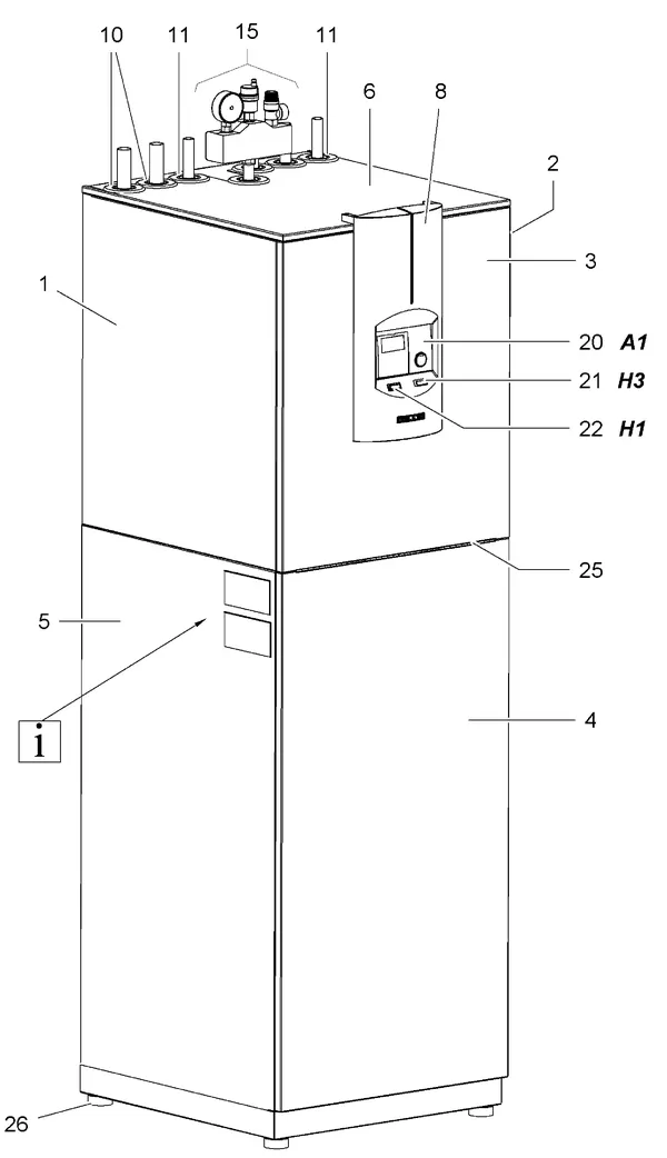Exploded view Stiebel Eltron WPC 5-13 INTEGRAL MIT R410A (06/2004-03/2005): Mantel