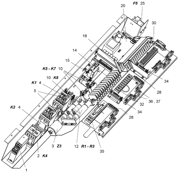 Exploded view Stiebel Eltron WPC 5-13 INTEGRAL MIT R410A (06/2004-03/2005): Regelkast