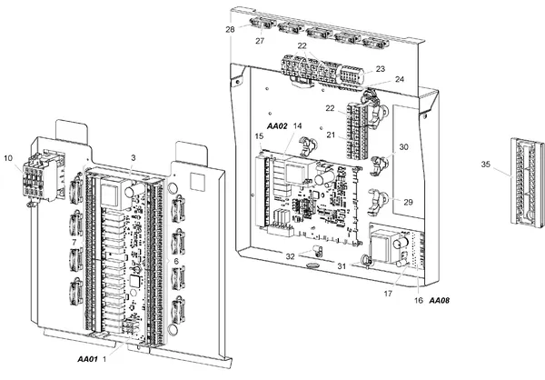 Exploded view Stiebel Eltron WPE-I 04-15 HKW 230 PREMIUM (06/2020): Regelkast
