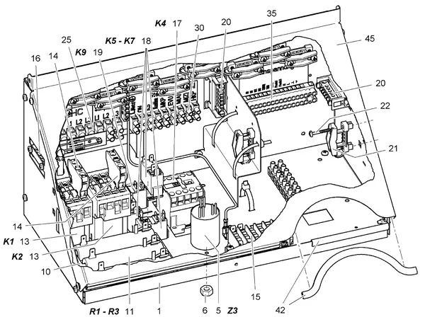 Exploded view Stiebel Eltron WPF 5,7,10,13 MIT R410A (10/2005-10/2010): Schakelkast