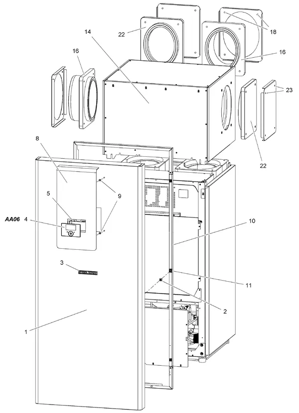 Exploded view Stiebel Eltron WPL 09-17 I(K)CS CLASSIC (02/2017): Mantel compact