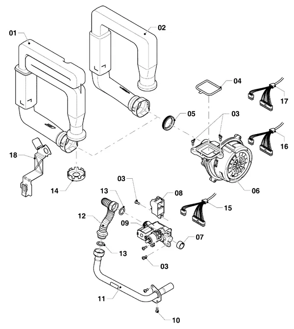 Exploded view Vaillant ecoTEC plus VHR 20/26 CS/1-5: Gasblok