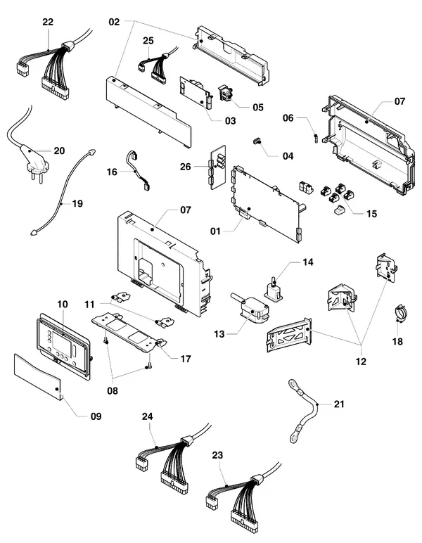 Exploded view Vaillant ecoTEC plus VHR 20/26 CS/1-5: Schakelkast
