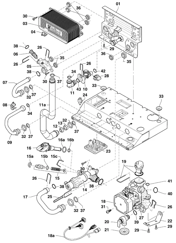 Exploded view Vaillant ecoTEC exclusive VHR NL 25-35/5-7: Hydroblock