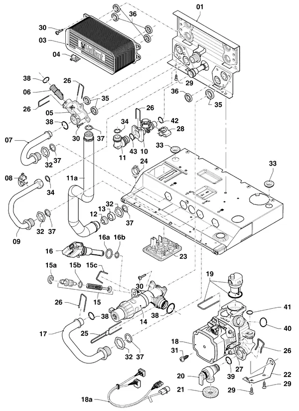 Exploded view Vaillant ecoTEC exclusive VHR NL 35-45/5-7: Hydroblock
