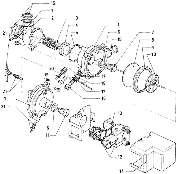 Exploded view Vaillant Combiketel Turbo CWK 24-12 E SO28: Voorkeurklep