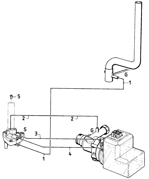 Exploded view Vaillant Combiketel Turbo CWK 24-12: Aansluitdelen stuurleidingen