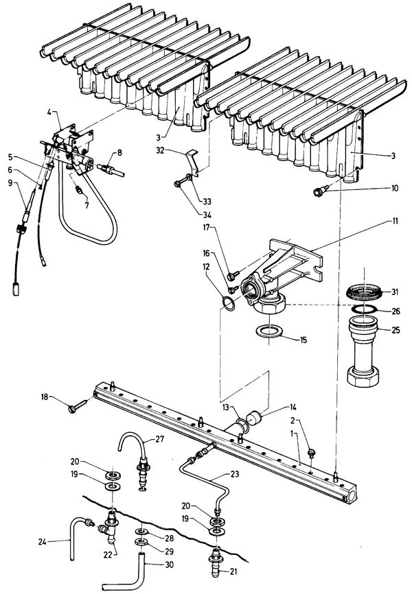 Exploded view Vaillant Combiketel Turbo CWK 24-12: Brander