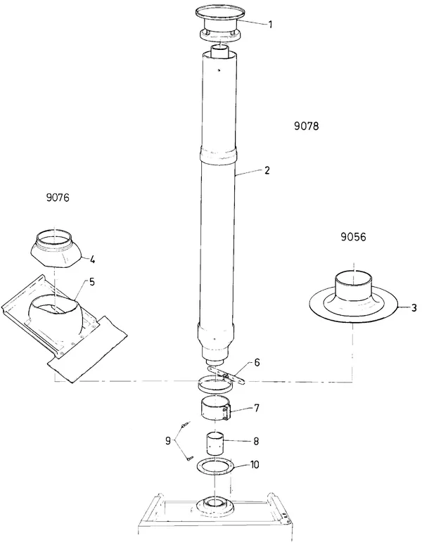 Exploded view Vaillant Combiketel Turbo CWK 24-12: Vertikale dakdoorvoer