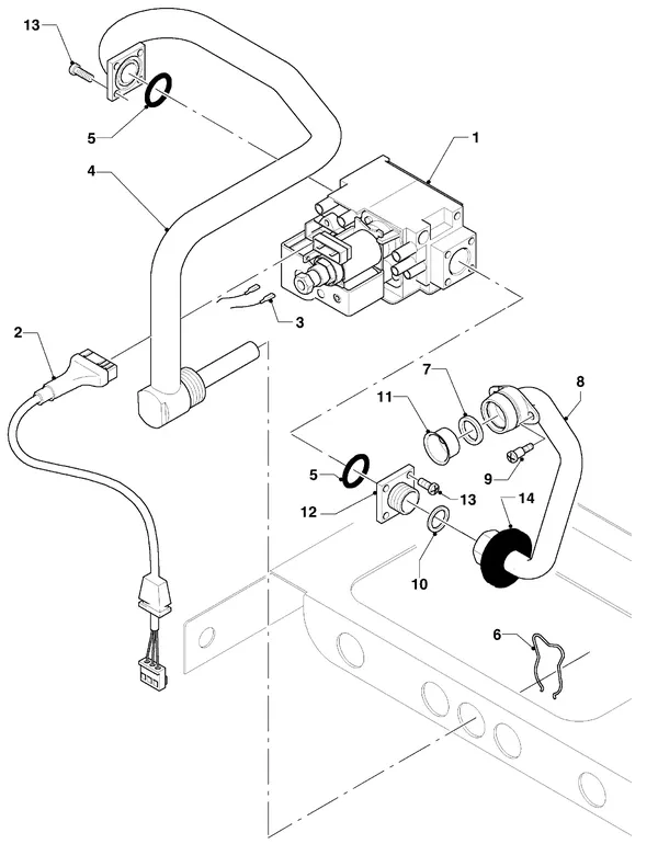 Exploded view Vaillant Combiketel Turbo CWK 245/3: Gasblok