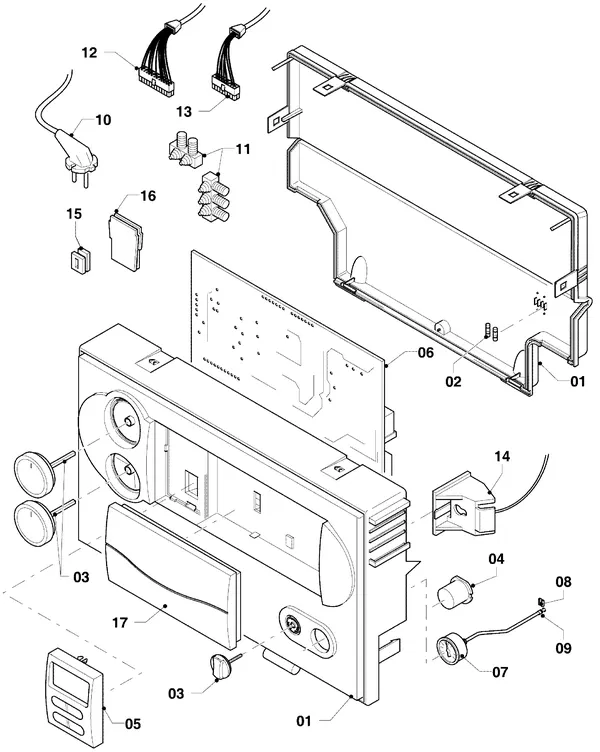 Exploded view Vaillant Combiketel Turbo CWK 245/4-5 R3: Schakelkast