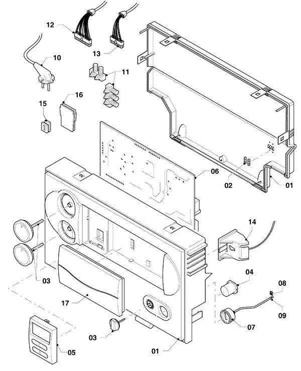 Exploded view Vaillant Combiketel Turbo CWK 245/4-5 R4: Schakelkast