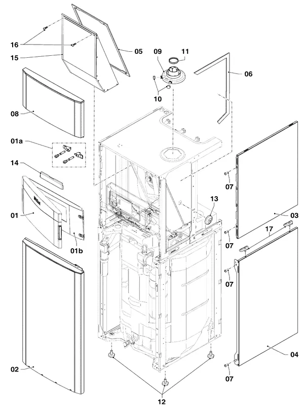 Exploded view Vaillant ecoCOMPACT VSC 306/4-5 150 R1: Manteldelen