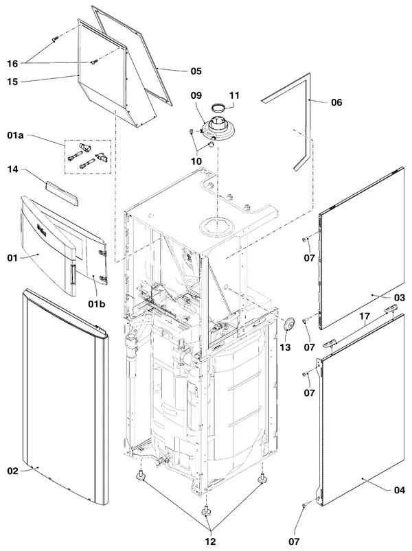 Exploded view Vaillant ecoCOMPACT VSC 306/4-5 90 R1: Manteldelen