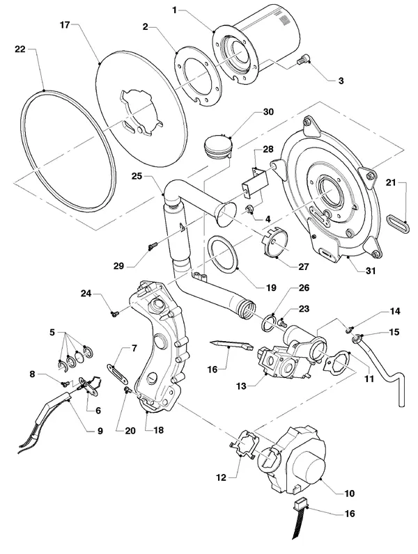 Exploded view Vaillant ecoTEC plus VHR 45/4 S A: Brander