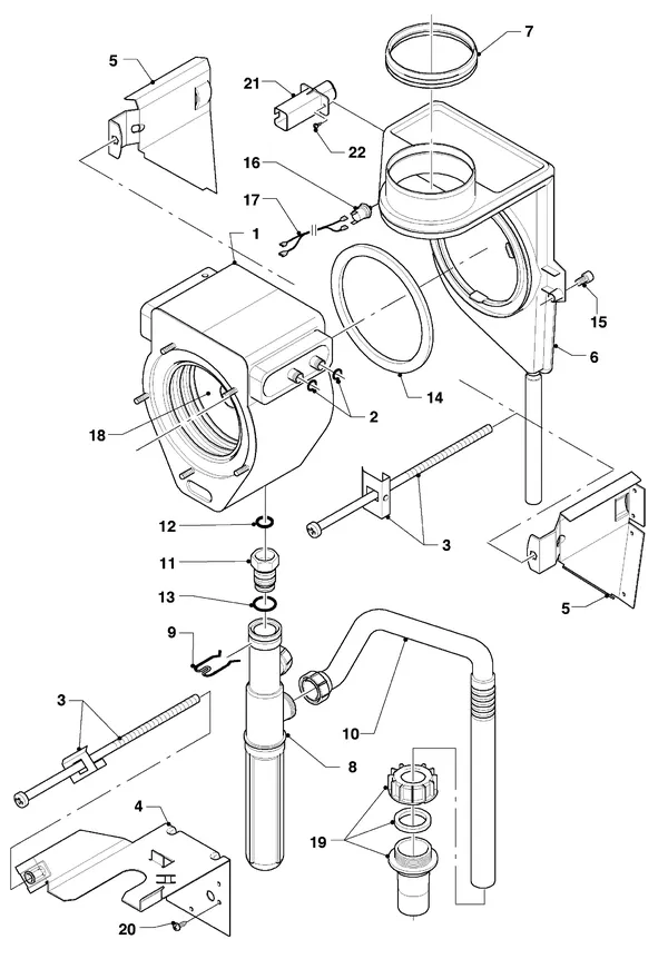 Exploded view Vaillant ecoTEC plus VHR 45/4 S A: Wisselaar