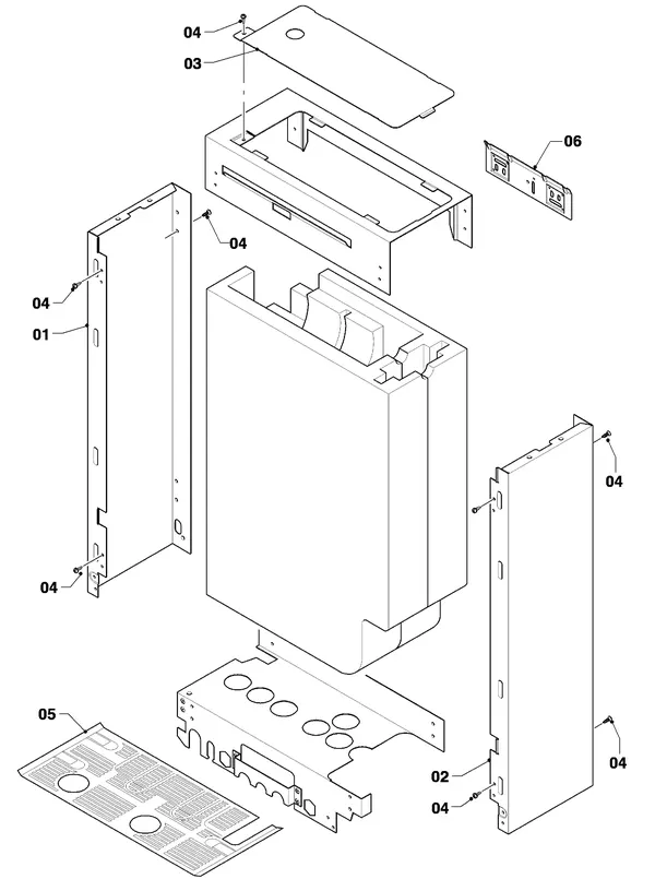 Exploded view Vaillant ecoTEC plus VHR I 36 CS/1-5 R1: Manteldelen vih
