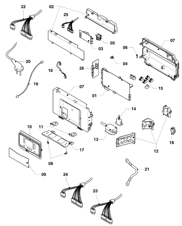 Exploded view Vaillant ecoTEC plus VHR I 36 CS/1-5 R1: Schakelkast