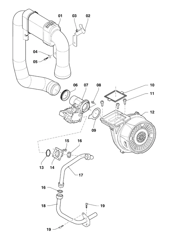 Exploded view Vaillant ecoTEC pro classic VHR 23-28/5-3 R4: Gasblok