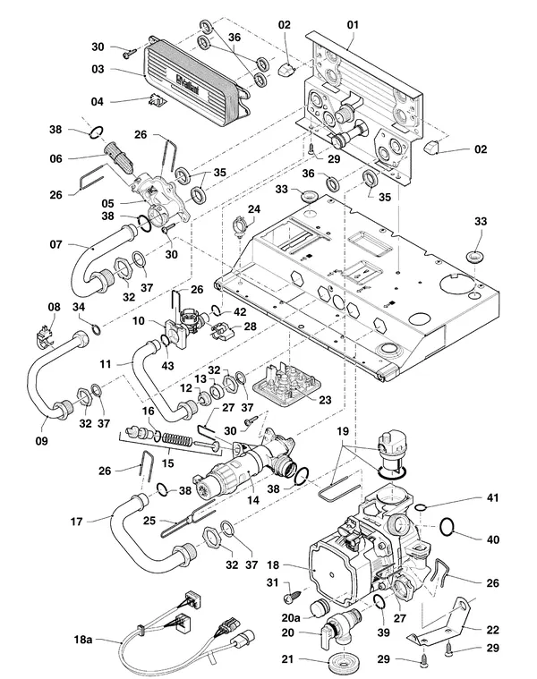 Exploded view Vaillant ecoTEC pro classic VHR 23-28/5-3 R4: Hydroblock
