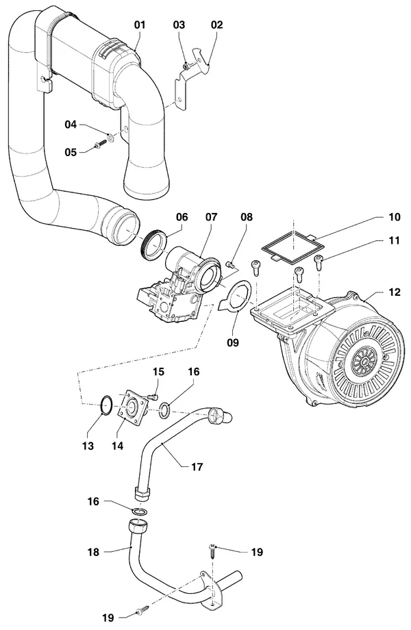 Exploded view Vaillant ecoTEC pro classic VHR CW3 5-3: Gasblok