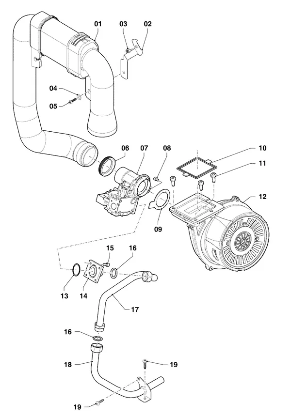 Exploded view Vaillant ecoTEC pro classic VHR CW3 5-3 R2: Gasblok