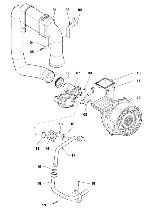 Exploded view Vaillant ecoTEC pro classic VHR CW4 5-3 EXP: Gasblok