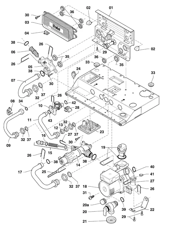 Exploded view Vaillant ecoTEC pro classic VHR CW4 5-3 EXP R2: Hydroblock