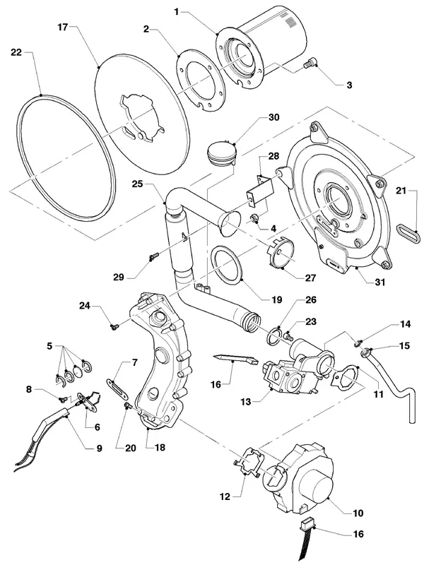 Exploded view Vaillant hrEXCLUSIEF VHR 25/4 S R1: Brander