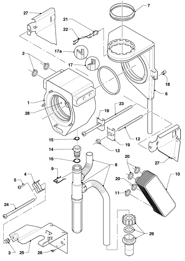 Exploded view Vaillant hrEXCLUSIEF VHR 30: Warmtewisselaar