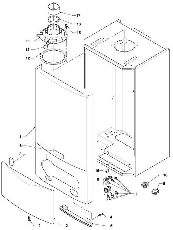 Exploded view Vaillant hrEXCLUSIEF VHR 35 C: Manteldelen
